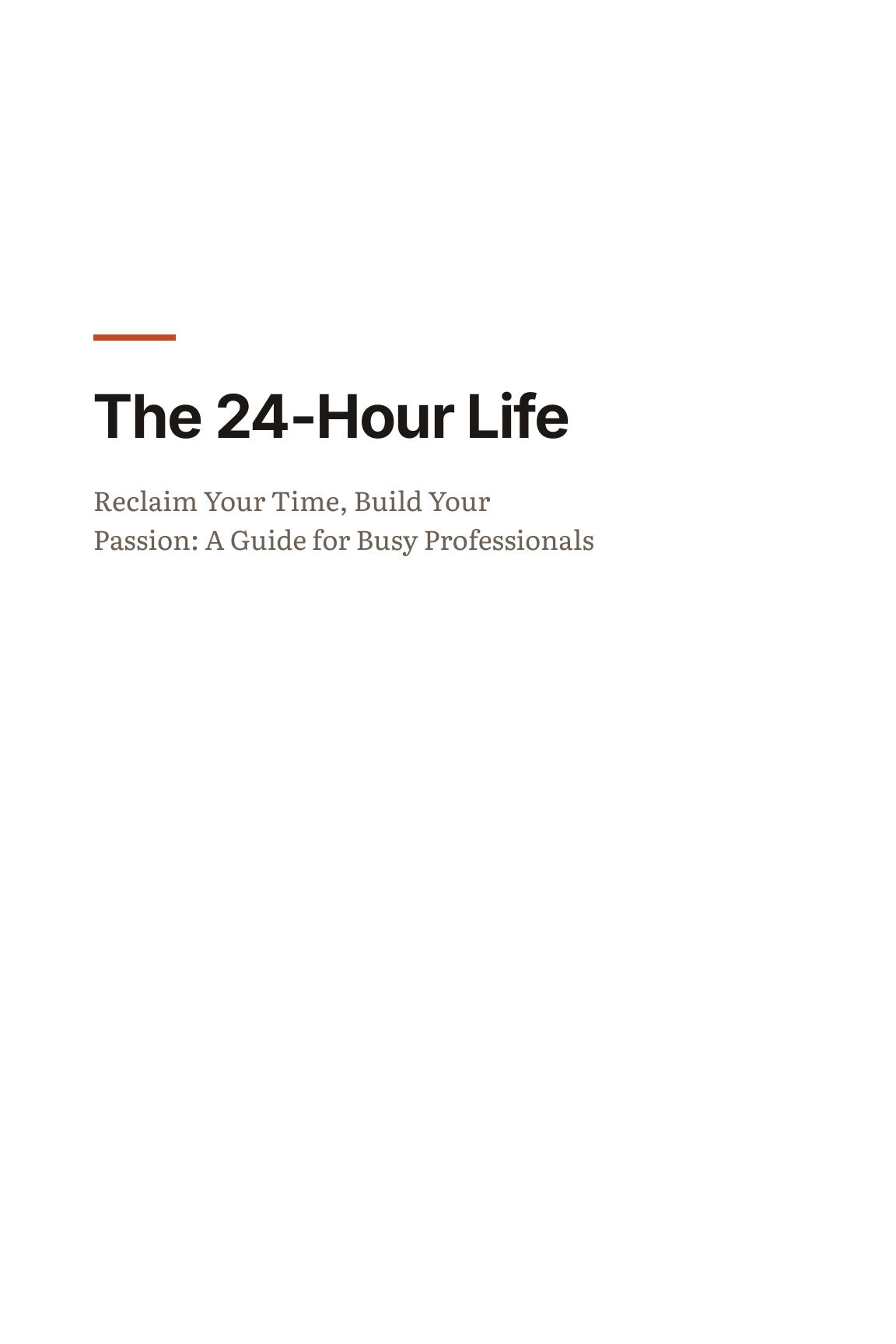 Title page: The 24-Hour Life