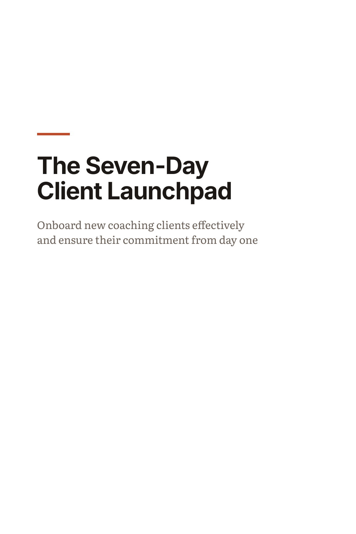 Title page: The Seven-Day Client Launchpad