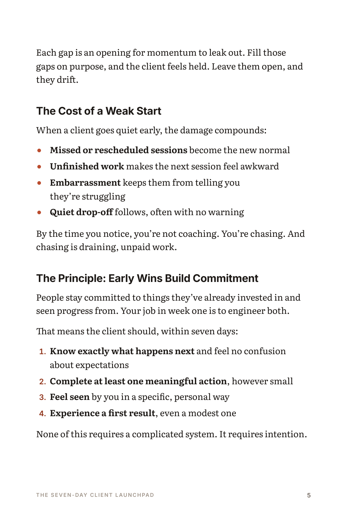 Chapter 1, “The Foundation: Why Your First Week Matters Most”, page 5