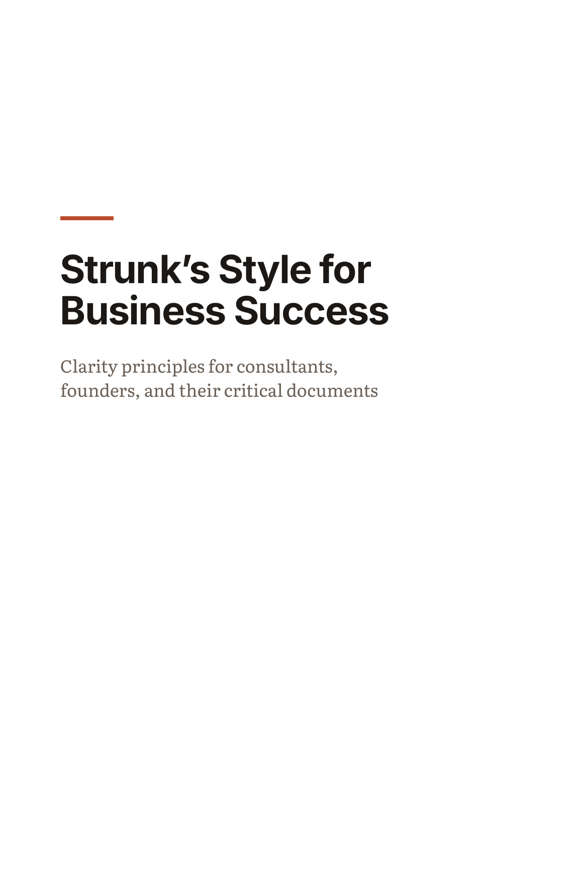 Title page: Strunk's Style for Business Success